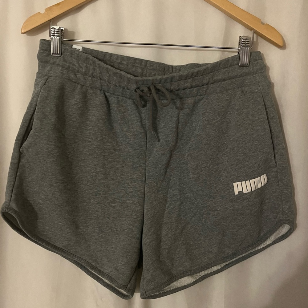 Puma Gray Athletic Shorts with Elastic Waistband